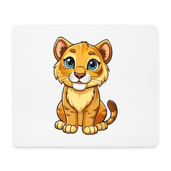 Cougar mignon personnage de dessin animé Kawaii Clipart - Tapis de souris (format paysage) - blanc - Devant