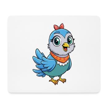 Taube Niedliche Zeichentrickfigur Kawaii Clipart - Mousepad (Querformat) - Weiß - Vorne