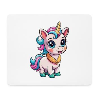 Einhorn Niedliche Cartoon Figur Kawaii Clipart - Mousepad (Querformat) - Weiß - Vorne