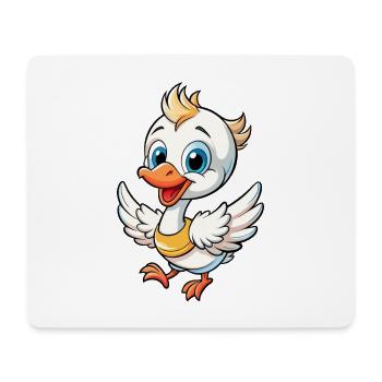 cygne mignon personnage de dessin animé Kawaii Clipart - Tapis de souris (format paysage) - blanc - Devant