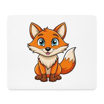 Fuchs Niedliche Zeichentrickfigur Kawaii Clipart - Mousepad (Querformat) - Weiß - Vorne