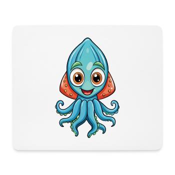 Squid Cute Cartoon Character Kawaii Clipart - Mouse Pad (horizontal) - white - Front