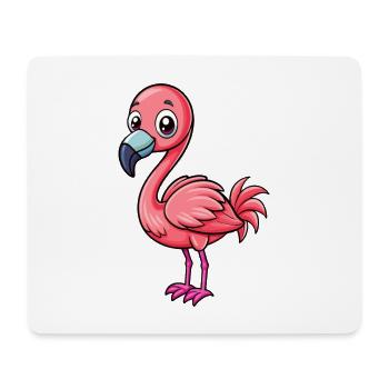 flamant rose mignon personnage de dessin animé Kawaii Clipart - Tapis de souris (format paysage) - blanc - Devant