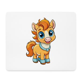 Pony Niedliche Zeichentrickfigur Kawaii Clipart - Mousepad (Querformat) - Weiß - Vorne
