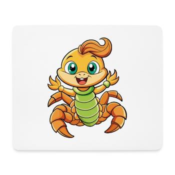 Skorpion Niedliche Zeichentrickfigur Kawaii Clipart - Mousepad (Querformat) - Weiß - Vorne