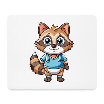 Raccoon Cute Cartoon Character Kawaii Clipart - Mouse Pad (horizontal) - white - Front