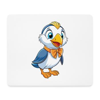 Macareux mignon personnage de dessin animé Kawaii Clipart - Tapis de souris (format paysage) - blanc - Devant