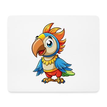 Parrot Cute Cartoon Character Kawaii Clipart - Mouse Pad (horizontal) - white - Front