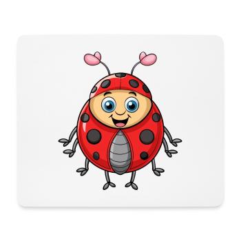 Ladybug Cute Cartoon Character Kawaii Clipart - Mouse Pad (horizontal) - white - Front