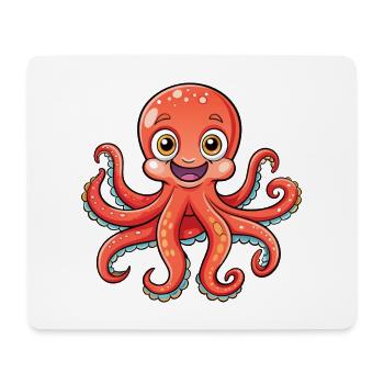 Octopus Cute Cartoon Character Kawaii Clipart - Mouse Pad (horizontal) - white - Front