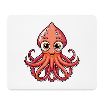 Squid Cute Cartoon Character Kawaii Clipart - Mouse Pad (horizontal) - white - Front