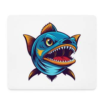 Barracuda Coloré Kawaii Dessin Animé Personnage Animal de compagnie - Tapis de souris (format paysage) - blanc - Devant