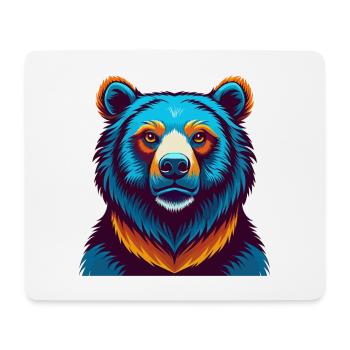 Bear Colorful Kawaii Cartoon Character Clipart - Mouse Pad (horizontal) - white - Front