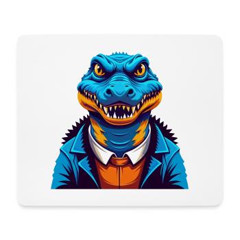 Alligator Colorful Kawaii Cartoon Character Pet - Mouse Pad (horizontal) - white - Front