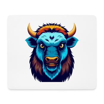 Bison coloré Kawaii Dessin animé Personnage Clipart - Tapis de souris (format paysage) - blanc - Devant
