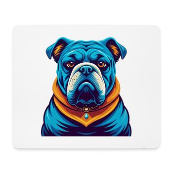 Bulldog coloré Kawaii Dessin animé Personnage Clipart - Tapis de souris (format paysage) - blanc - Devant