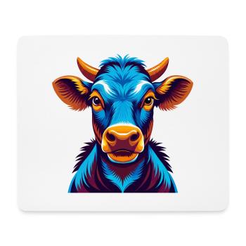 Cow Colorful Kawaii Cartoon Character Clipart - Mouse Pad (horizontal) - white - Front