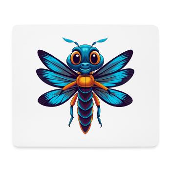 Libelle Bunte Kawaii Cartoon Figur Haustier - Mousepad (Querformat) - Weiß - Vorne