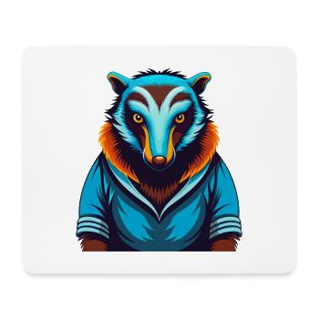Anteater Colorful Kawaii Cartoon Character Clipart - Mouse Pad (horizontal) - white - Front
