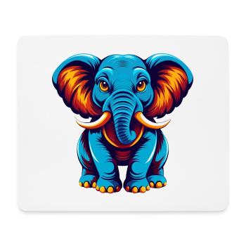 Elefant Bunte Kawaii Cartoon Figur Clipart - Mousepad (Querformat) - Weiß - Vorne