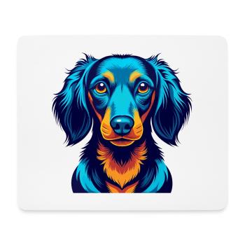 Dackel Hund Bunte Kawaii Zeichentrickfigur - Mousepad (Querformat) - Weiß - Vorne