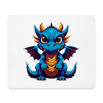 Drache Bunte Kawaii Cartoon Figur Clipart - Mousepad (Querformat) - Weiß - Vorne