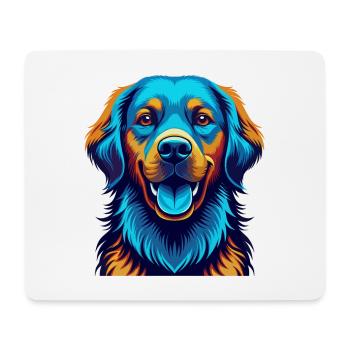 Golden Retriever Dog Colorful Kawaii Cartoon Pet - Mouse Pad (horizontal) - white - Front