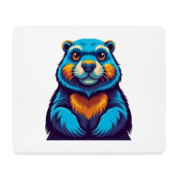 Groundhog Colorful Kawaii Cartoon Character Pet - Mouse Pad (horizontal) - white - Front