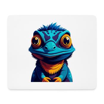 Chameleon Colorful Kawaii Cartoon Character Pet - Mouse Pad (horizontal) - white - Front