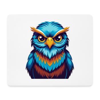 oiseau coloré kawaii dessin animé personnage clipart - Tapis de souris (format paysage) - blanc - Devant