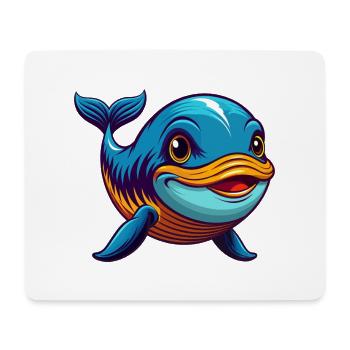 Blue whale Colorful Kawaii Cartoon Character Pet - Mouse Pad (horizontal) - white - Front