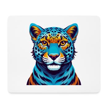 Leopard Colorful Kawaii Cartoon Character Clipart - Mouse Pad (horizontal) - white - Front