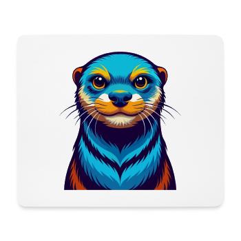 loutre coloré kawaii dessin animé personnage clipart - Tapis de souris (format paysage) - blanc - Devant