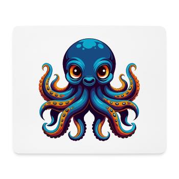 Oktopus Bunte Kawaii Cartoon Figur Clipart - Mousepad (Querformat) - Weiß - Vorne