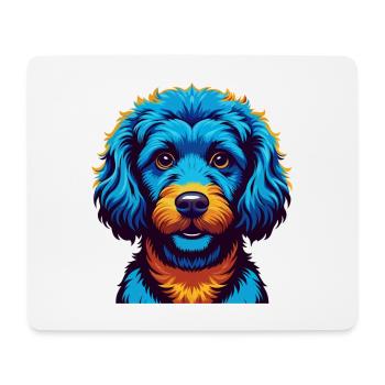 Poodle Dog Colorful Kawaii Cartoon Character Pet - Mouse Pad (horizontal) - white - Front