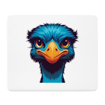 Ostrich Colorful Kawaii Cartoon Character Clipart - Mouse Pad (horizontal) - white - Front