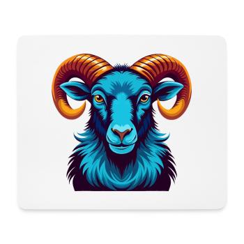 Ram Colorful Kawaii Cartoon Character Clipart - Mouse Pad (horizontal) - white - Front
