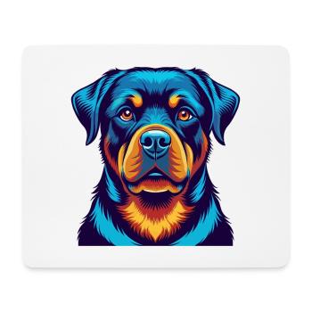 Rottweiler Dog Colorful Kawaii Cartoon Character - Mouse Pad (horizontal) - white - Front