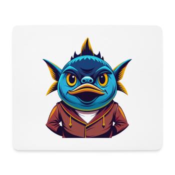 Tuna Colorful Kawaii Cartoon Character Clipart - Mouse Pad (horizontal) - white - Front
