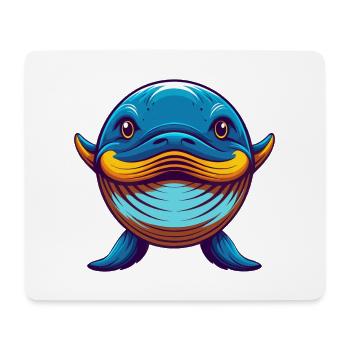 Whale Colorful Kawaii Cartoon Character Clipart - Mouse Pad (horizontal) - white - Front