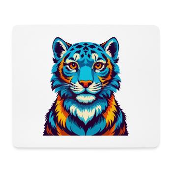 Snow Leopard Colorful Kawaii Cartoon Character Pet - Mouse Pad (horizontal) - white - Front