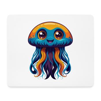 Méduse Coloré Kawaii Dessin Animé Personnage Animal de compagnie - Tapis de souris (format paysage) - blanc - Devant