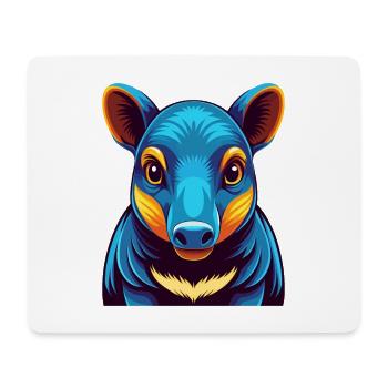 Tapir Bunte Kawaii Cartoon Figur Clipart - Mousepad (Querformat) - Weiß - Vorne
