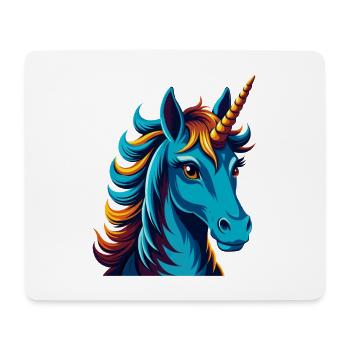 Einhorn Bunte Kawaii Cartoon Figur Clipart - Mousepad (Querformat) - Weiß - Vorne