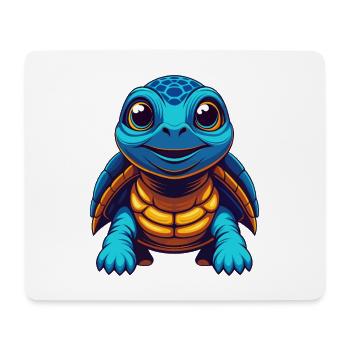 Turtle Colorful Kawaii Cartoon Character Clipart - Mouse Pad (horizontal) - white - Front
