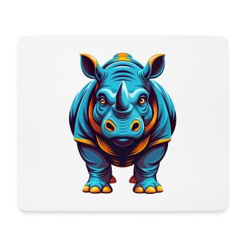 rhinocéros coloré kawaii personnage de dessin animé clipart - Tapis de souris (format paysage) - blanc - Devant