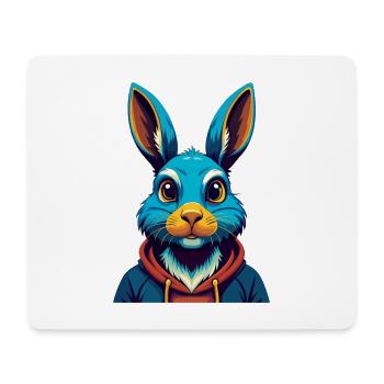 Lapin coloré Kawaii Dessin animé Personnage Clipart - Tapis de souris (format paysage) - blanc - Devant