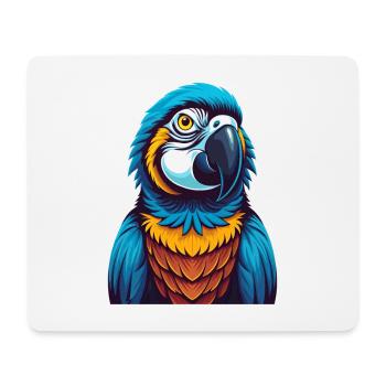 Parrot Colorful Kawaii Cartoon Character Clipart - Mouse Pad (horizontal) - white - Front