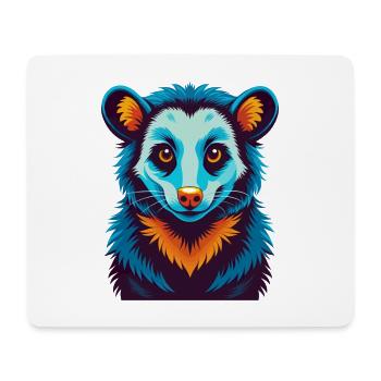 Opossum coloré Kawaii Dessin animé Personnage Clipart - Tapis de souris (format paysage) - blanc - Devant