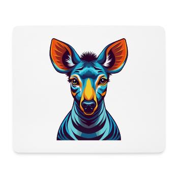 Okapi Colorful Kawaii Cartoon Character Clipart - Mouse Pad (horizontal) - white - Front
